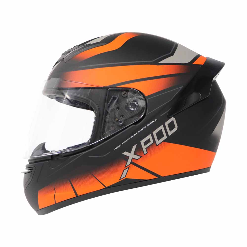 TVS XPOD Speedy Helmet White/Orange Dynamic Full-Face Protection